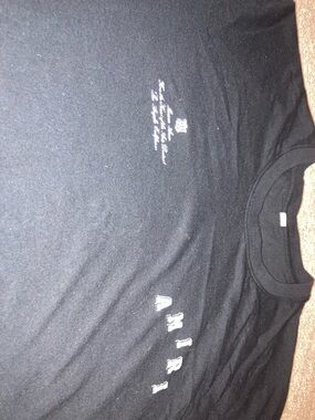Black Short-Sleeve Logo Crewneck T-Shirt with White Print